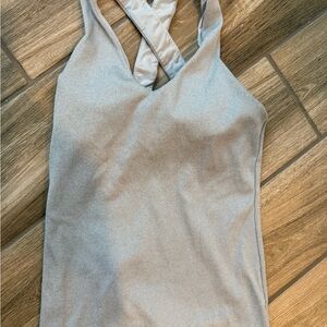 ALO Yoga Gray Crisscross Tank Top